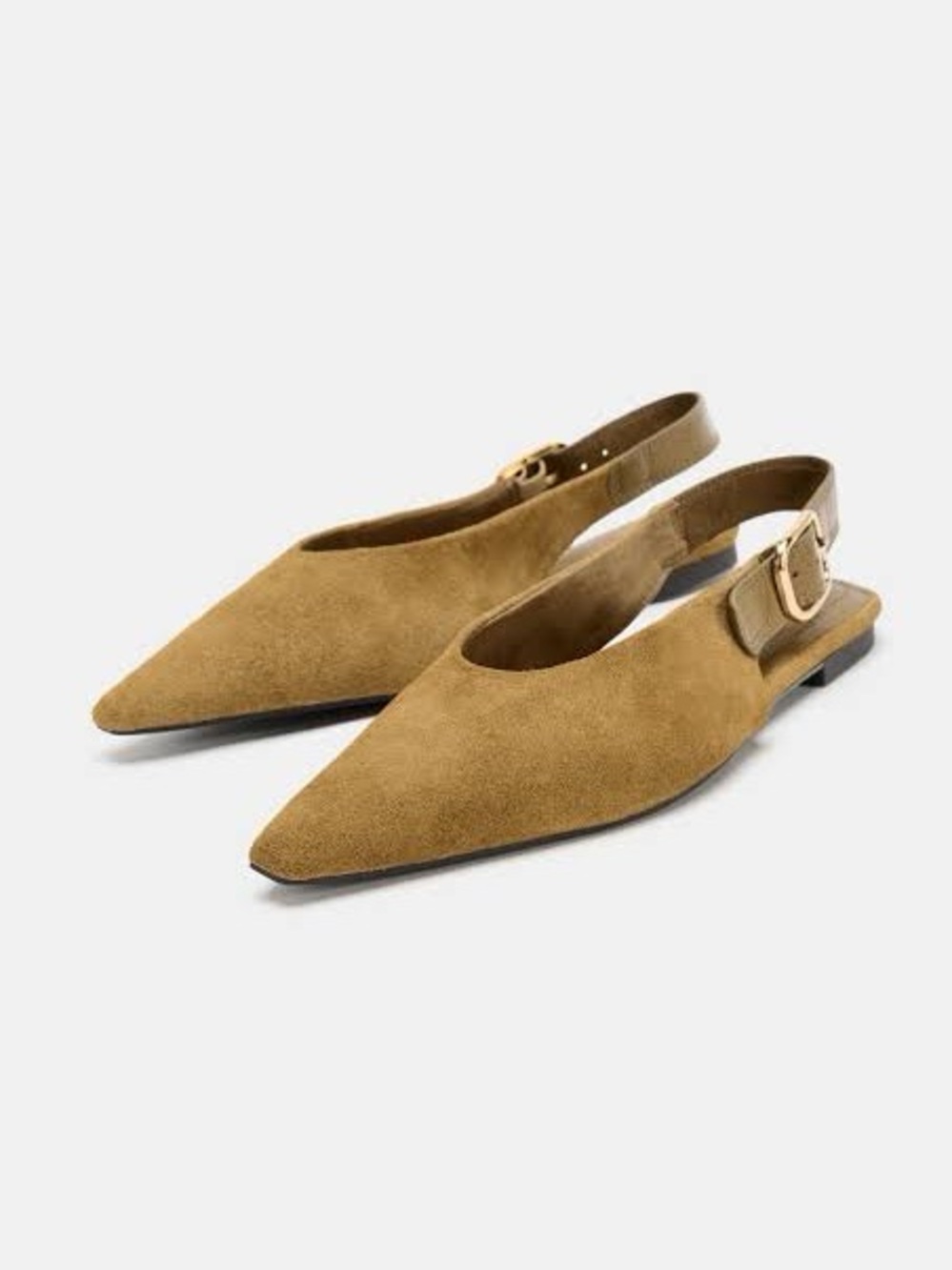 ZARA COMBINED LEATHER SLINGBACK SHOES